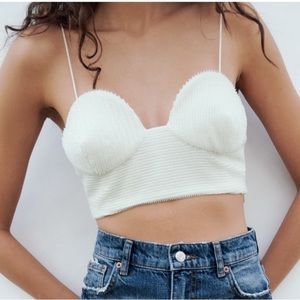 Zara Pearl embellished bustier! 🤍